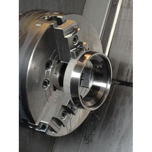 CNC Lathe Machining steel ring inside three-jaw chuck